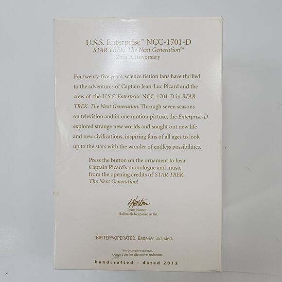 Hallmark Star Trek USS Enterprise NCC-1701-D Ornament - Picture 6 of 6